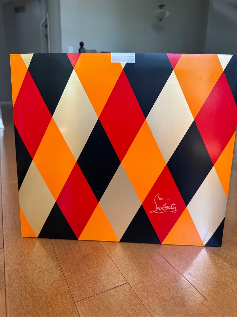 Christian Louboutin Red, Orange, Black & Gold Diamond Bag